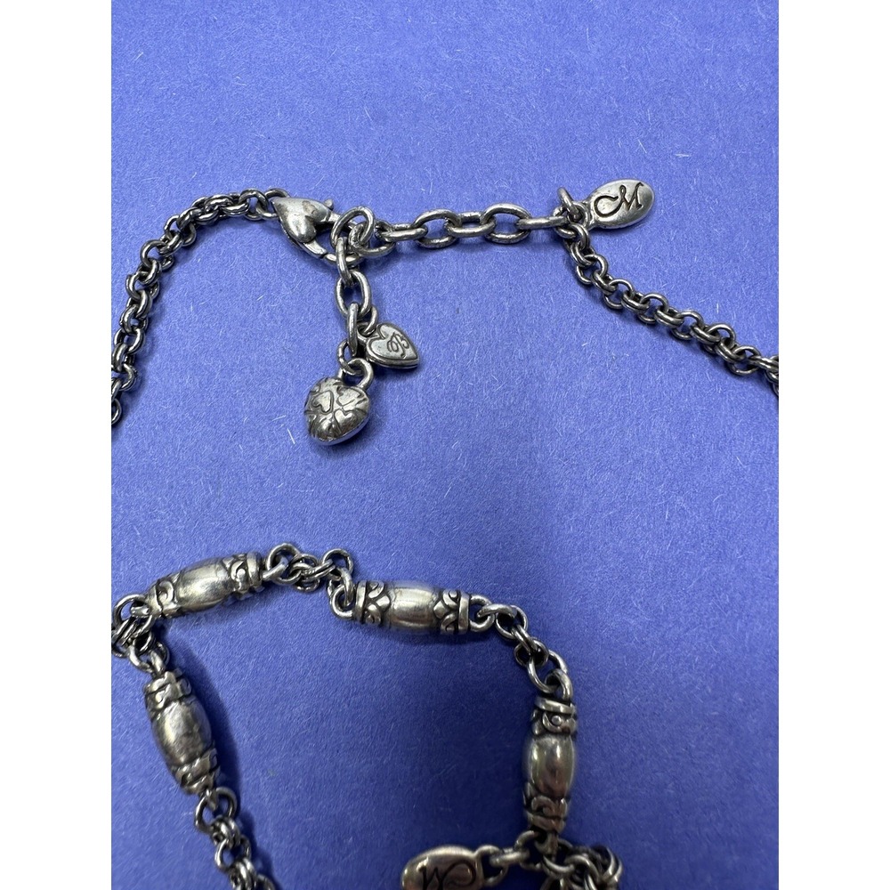Brighton Necklace Bracelet Set Heart Creative Memories Silver Barrel Links - Picture 5 of 13